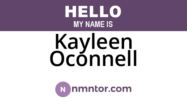 Kayleen Oconnell