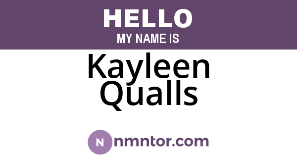 Kayleen Qualls