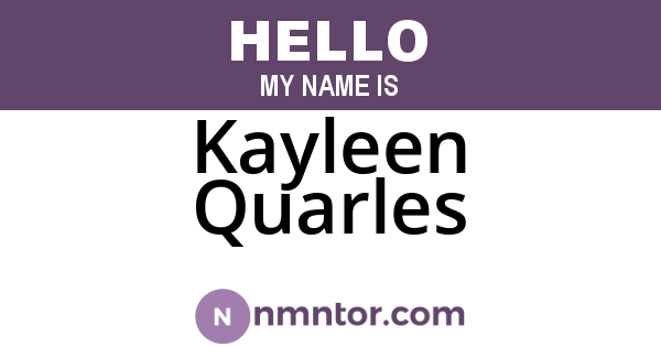 Kayleen Quarles