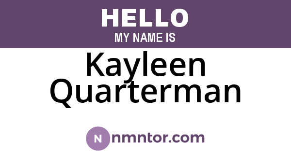 Kayleen Quarterman