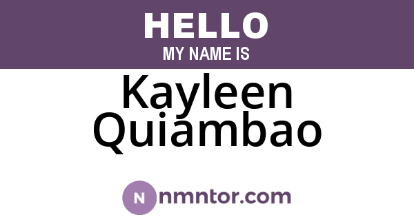 Kayleen Quiambao
