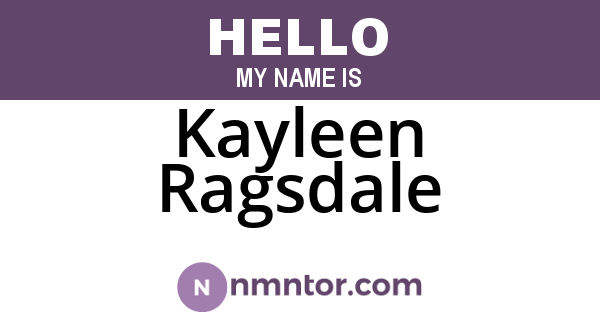 Kayleen Ragsdale