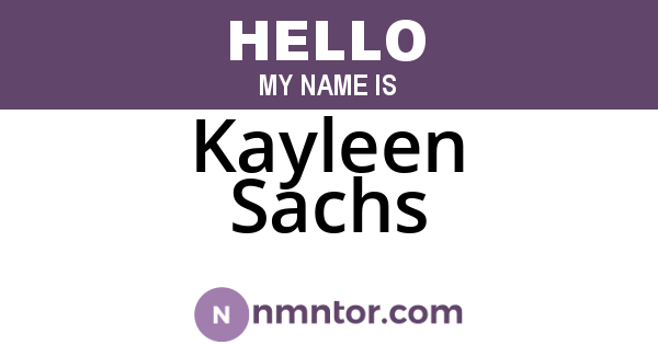 Kayleen Sachs