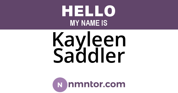 Kayleen Saddler