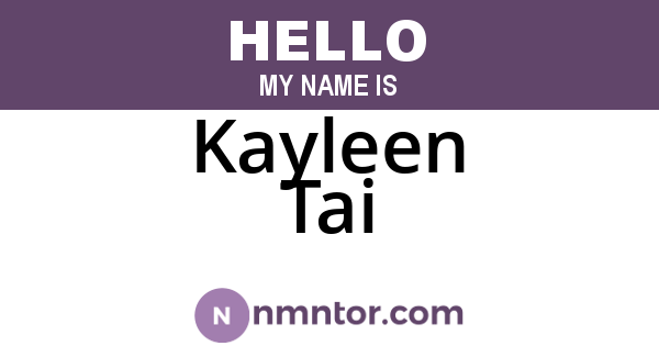 Kayleen Tai