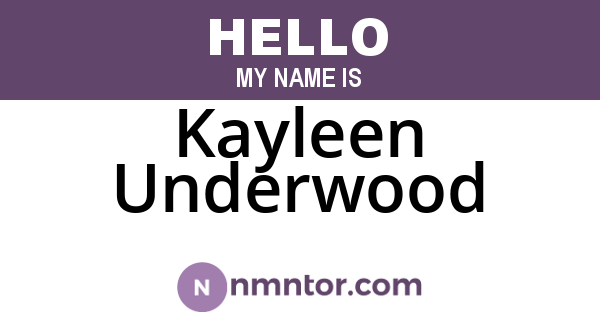 Kayleen Underwood