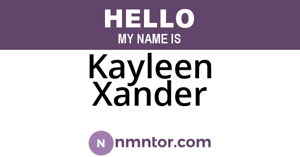 Kayleen Xander