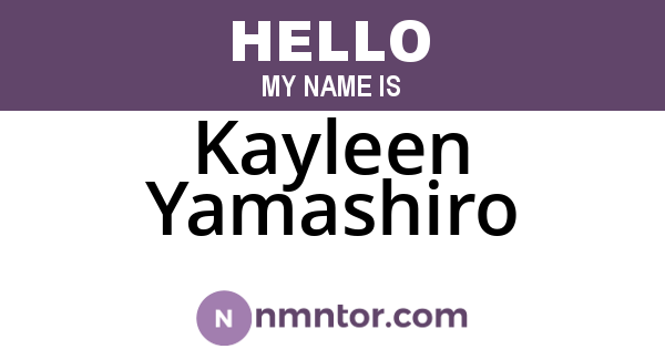 Kayleen Yamashiro