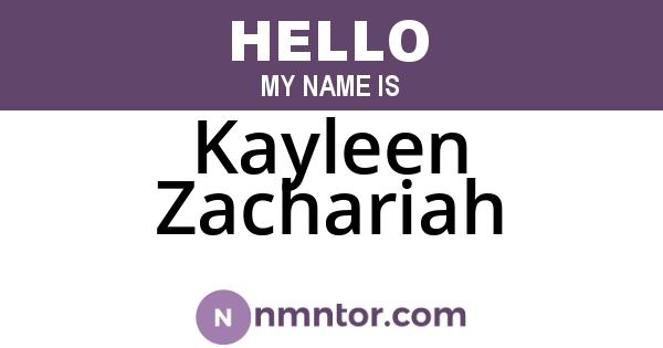 Kayleen Zachariah