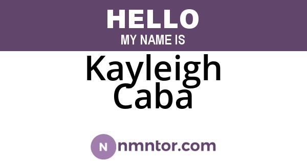 Kayleigh Caba