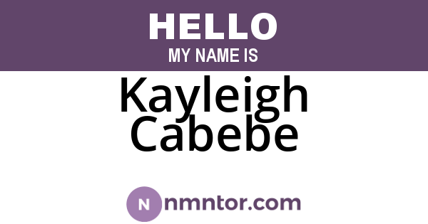 Kayleigh Cabebe