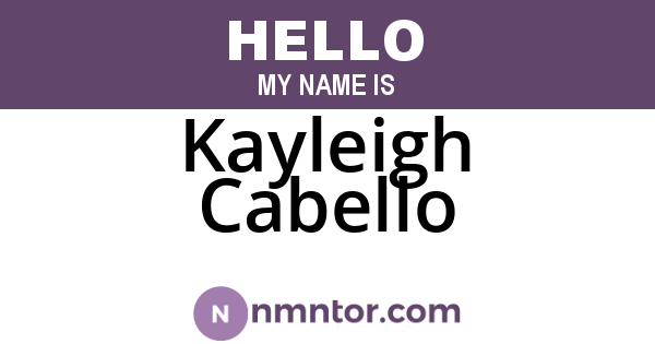 Kayleigh Cabello