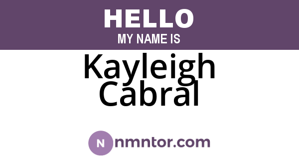 Kayleigh Cabral