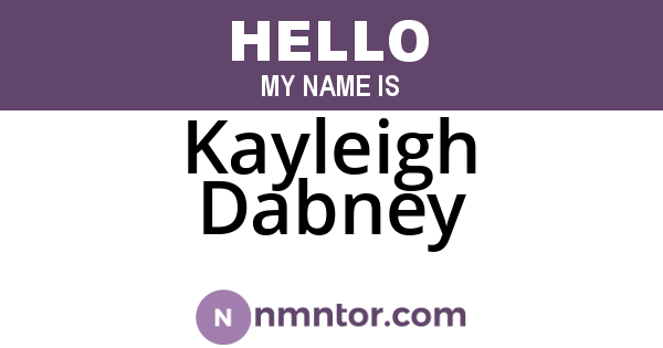 Kayleigh Dabney