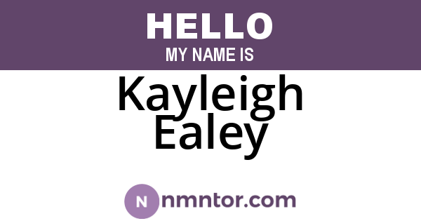 Kayleigh Ealey