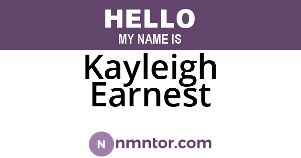 Kayleigh Earnest