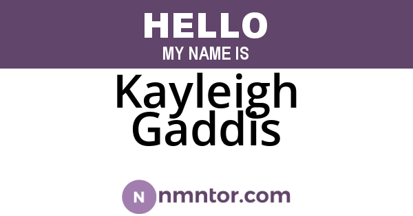 Kayleigh Gaddis
