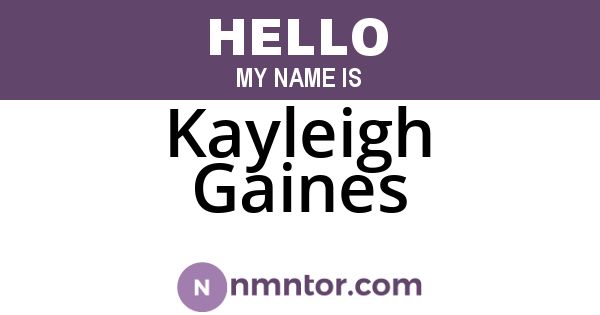 Kayleigh Gaines