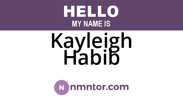 Kayleigh Habib
