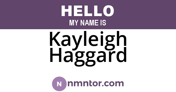 Kayleigh Haggard