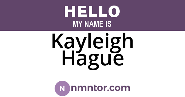 Kayleigh Hague