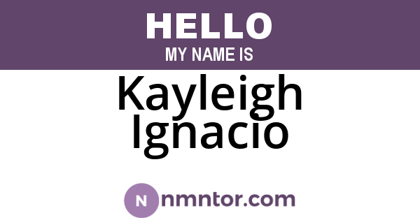 Kayleigh Ignacio