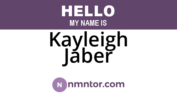 Kayleigh Jaber
