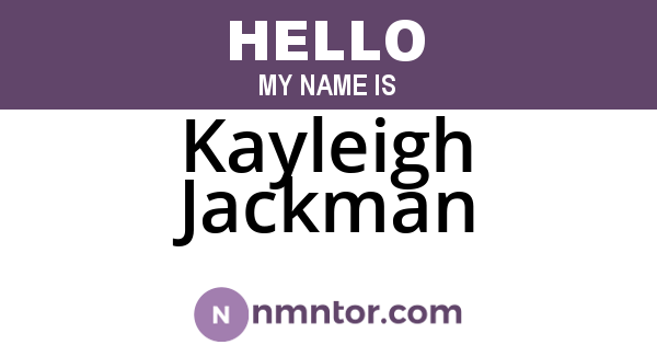 Kayleigh Jackman