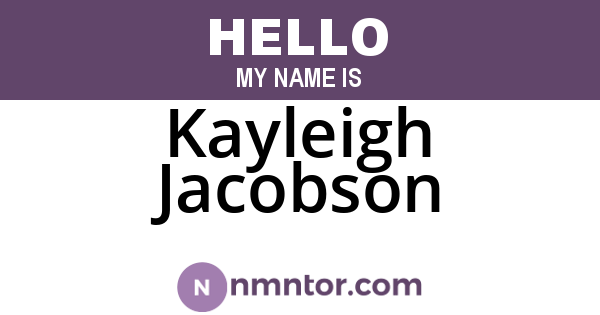 Kayleigh Jacobson