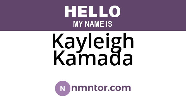 Kayleigh Kamada
