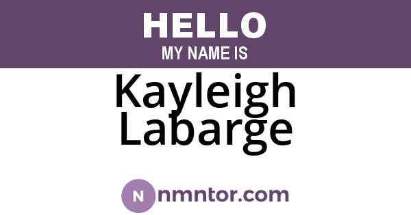 Kayleigh Labarge