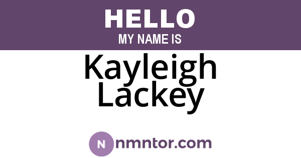 Kayleigh Lackey