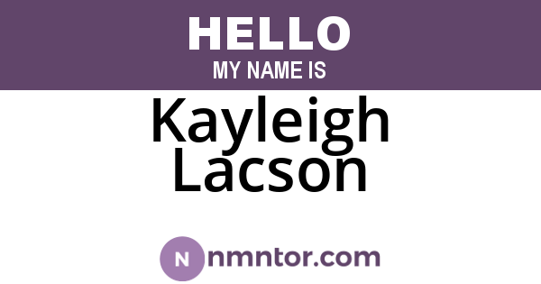 Kayleigh Lacson