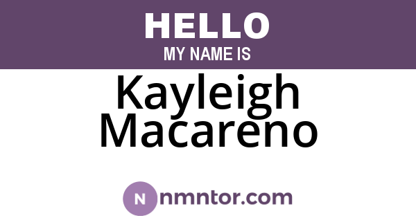 Kayleigh Macareno