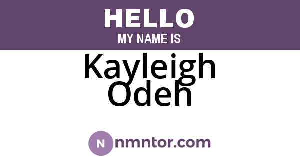 Kayleigh Odeh
