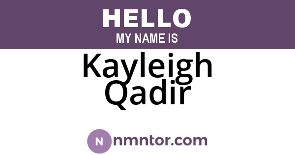 Kayleigh Qadir