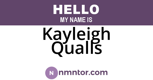 Kayleigh Qualls