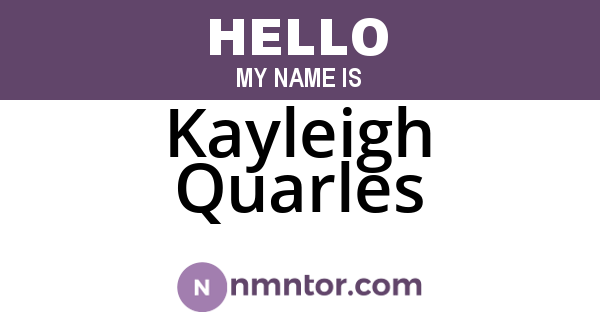 Kayleigh Quarles