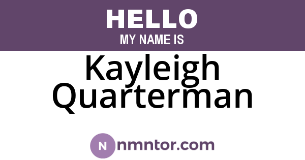 Kayleigh Quarterman