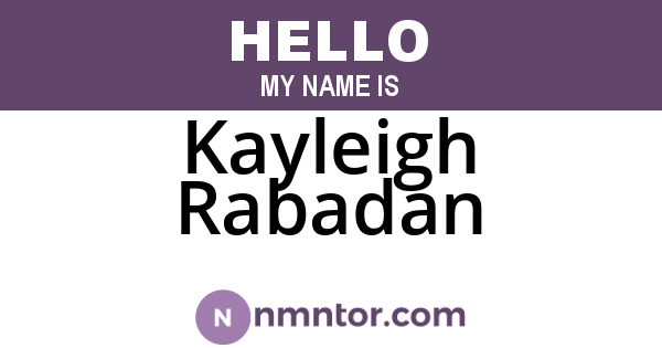 Kayleigh Rabadan