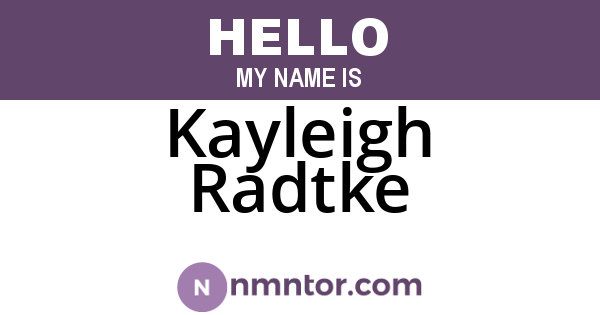 Kayleigh Radtke