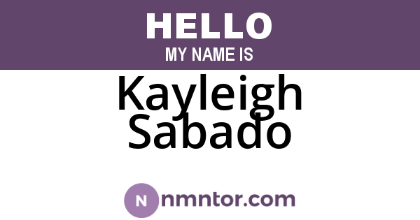 Kayleigh Sabado