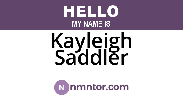 Kayleigh Saddler