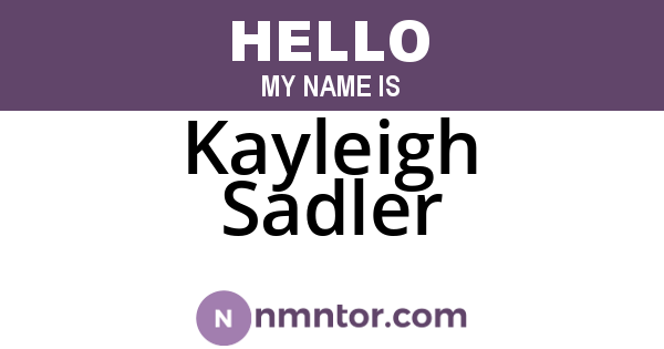 Kayleigh Sadler