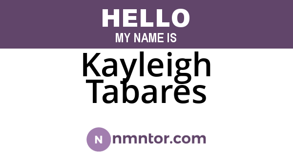 Kayleigh Tabares