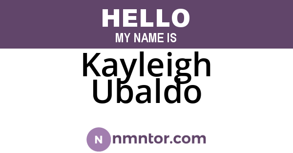 Kayleigh Ubaldo