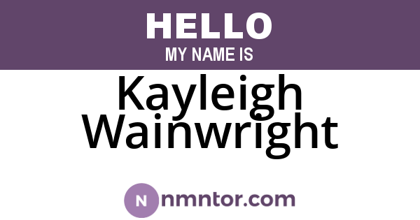 Kayleigh Wainwright