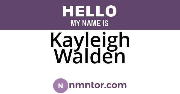 Kayleigh Walden