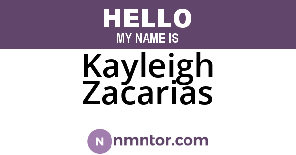Kayleigh Zacarias
