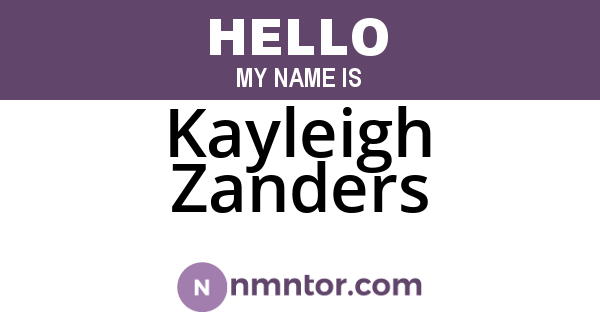 Kayleigh Zanders